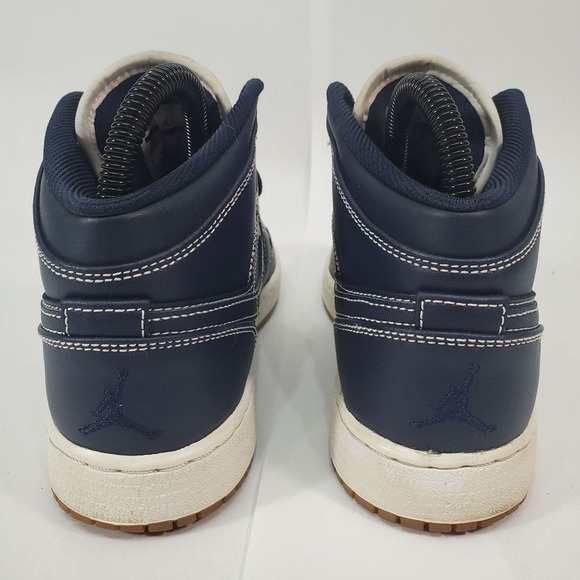 Nike Air Jordan 1 Retro Mid GS 'Obsidian' Sz-4Y 554725 402 - Picture 4 of 10